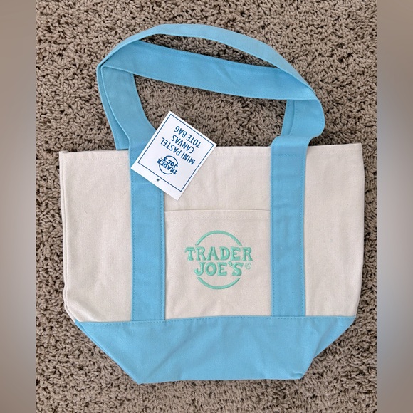 Trader Joe's Mini Tote Bag [Pastel Blue] - Picture 1 of 4